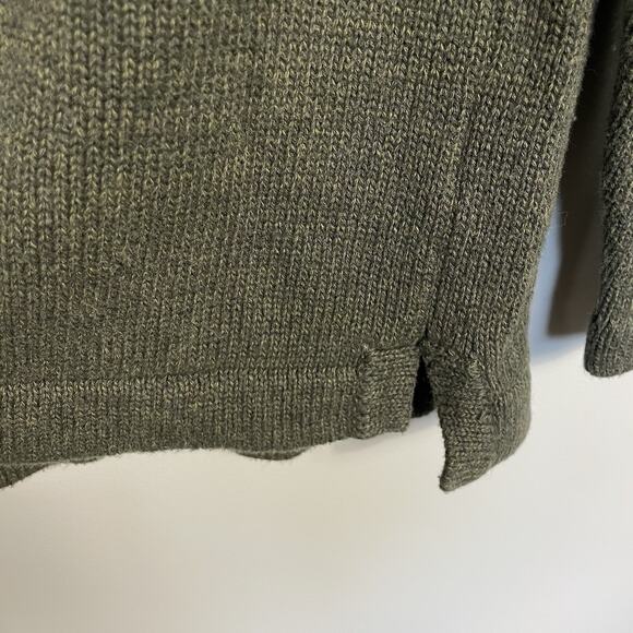 Carbon 2 Cobalt 1/4 Zip Sweater Mens Large Olive Rib Knit Textured Preppy Casual - Picture 9 of 11